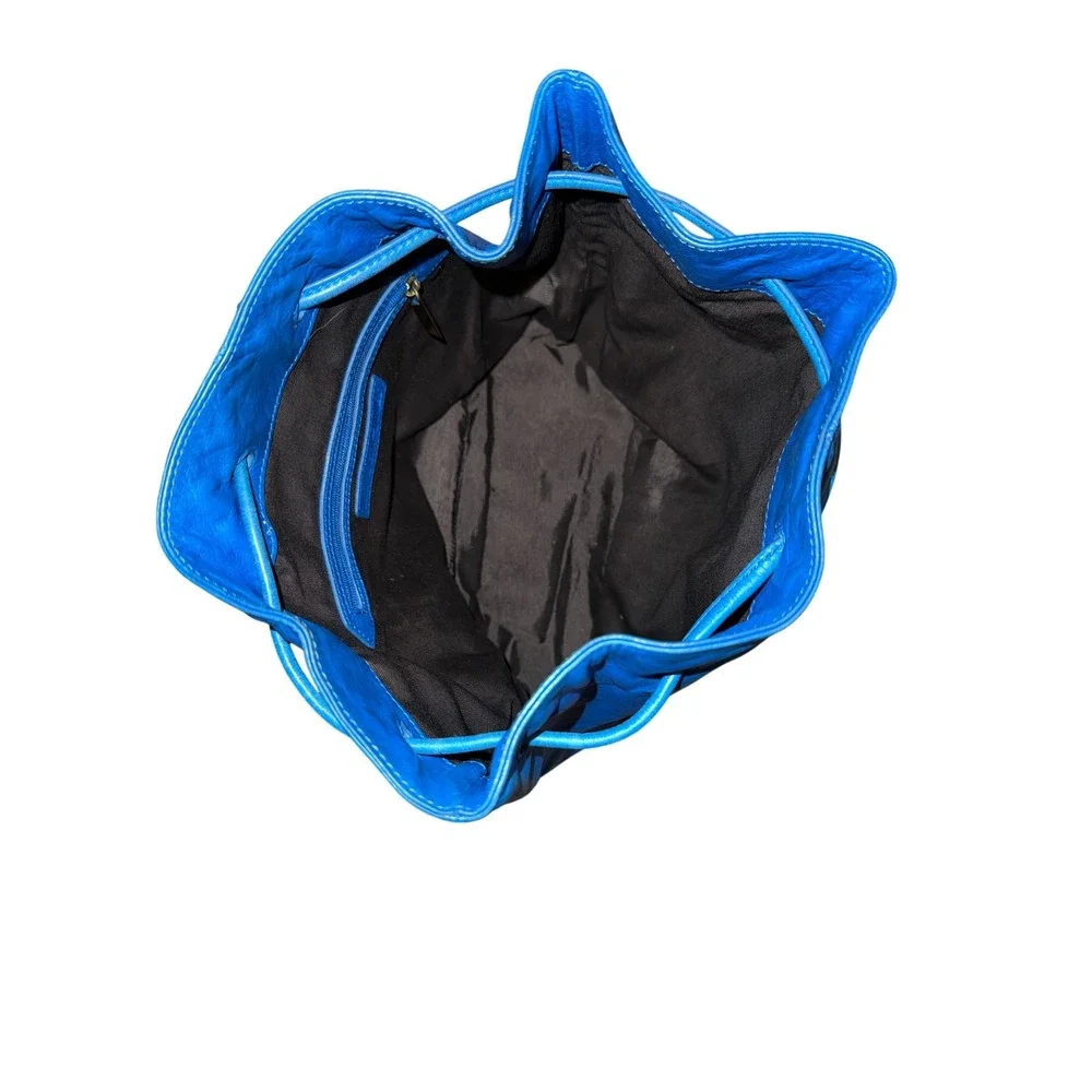 Elizabeth and James Cynnie Backpack Bag‎ Women OS Blue Leather Drawstring